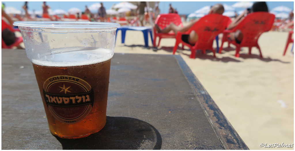Cerveza en Playa Tel Aviv Israel mar beach