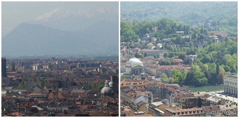 Vistas de la ciudad de Turín desde la Mole Antonelliana