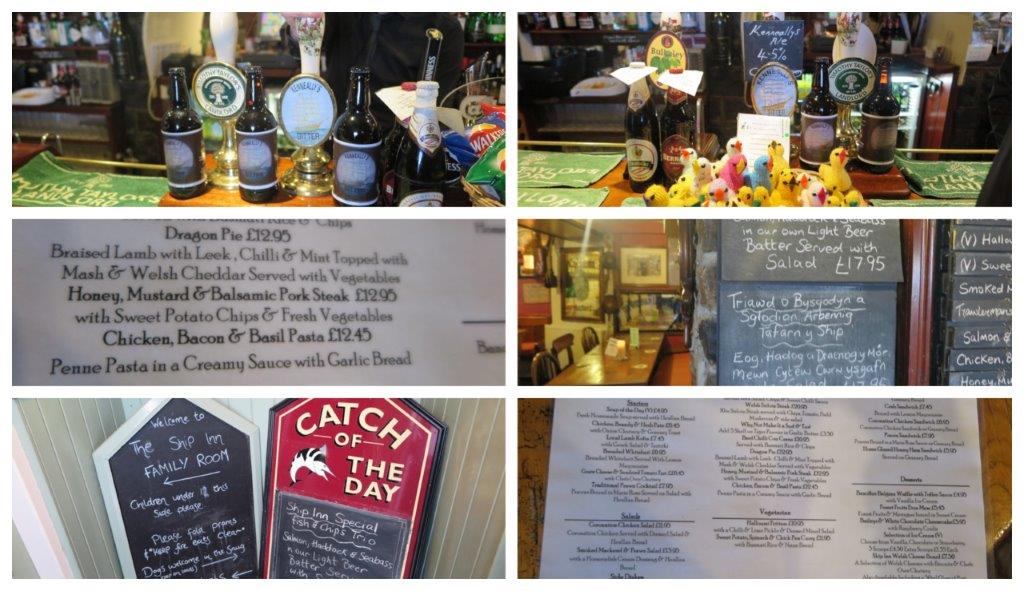 Comer y beber en el pub Ship Inn de Anglesey, Gales