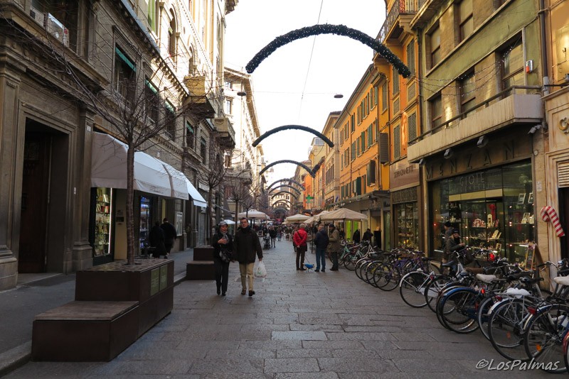 Las calles del barrio del mercado de Bolonia